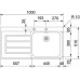 Franke EOX 611 1000 x 510 mm Einbauspüle Edelstahl, Becken rechts 101.0151.093