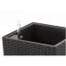 G21 Blumentopf mit Wasserspeicher Rattan Optik Big schwarz 39 cm 6392463