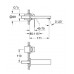 Grohe Eurocube 2-Loch-Waschtischbatterie, für Wandmontage Ausladung: 171 mm 19895000