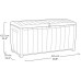 KETER NOVEL 340L Garten-Aufbewahrungsbox 124 x 55 x 62,5 cm, grau/schwarz 17197948