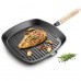 LAMART Grillpfanne Stielpfanne Bratpfanne Gusseisen 24x24cm LT1063