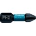 Makita B-63616 Torsion Bit 1/4" Impact Black PH2, 25mm/2Stk.