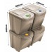 Prosperplast SORTIBOX ECO WOOD Mülltrenner 4x25l, Anthrazit IKWB25S4W