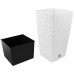 Prosperplast RATO SQUARE Blumentopf inkl. Einsatz 22cm, 16,3l, weiß DRTS225