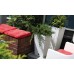 Blumenkübel RATO SQUARE 28,7L Rattan Optik mit Einsatz antracit Eckig+Wasserstandsanzeiger
