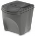 Prosperplast SORTIBOX Sortier Mülleimer zum Mülltrennung 3x20l, grau ISWB20S3