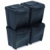 SORTIBOX Mülleimer Mülltrennsystem Abfalleimer Behälter 4x25l, Anthrazit IKWB25S4