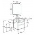 Roca Dama Waschtisch mit Unterschrank 65 cm, Spiegel mit Beleuchtung, weiß 7855812576