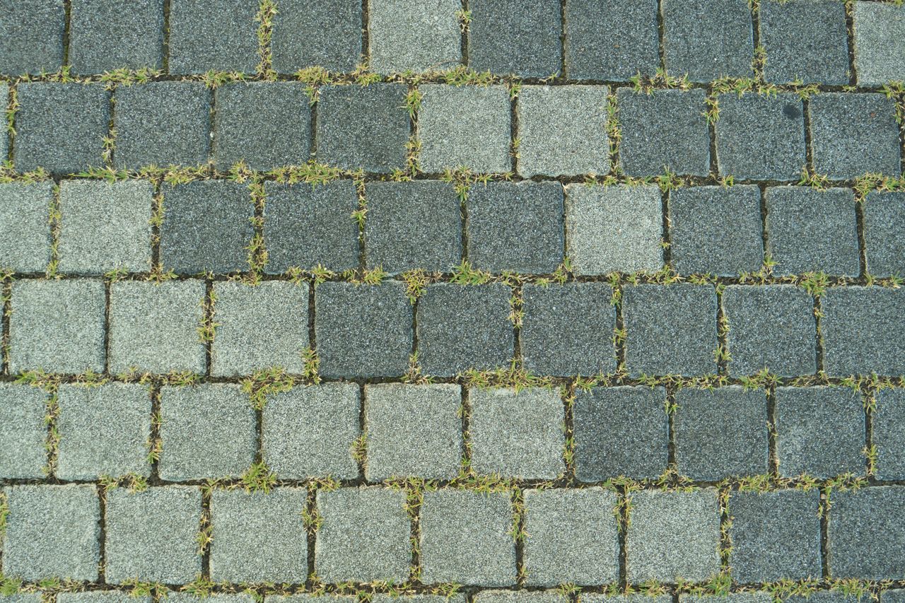 Unkraut zwischen Pflastersteinen reinigen